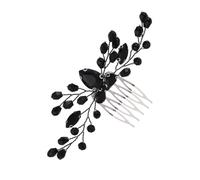 NOLITOY Peineta Lateral de Cristal Negro para Novia y Damas de Honor Accesorio Vintage de Aleación de Zinc Circonita Tocado Elegante para Boda Fiesta y Eventos Obsequios