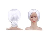 NOLITOY Peluca De Anciana De Abuela Peluca Disfraz De Señora Santa Moño Accesorio De Cosplay