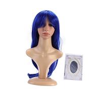 NOLITOY Peluca Larga Rizada Para Mujeres Peluca Cosplay De Color Azul Con Peina Para Fiestas y Eventos