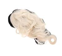 NOLITOY Peluca Yin Yang Mitad Mitad Blanca Rizada Sintética Para Halloween y Cosplay