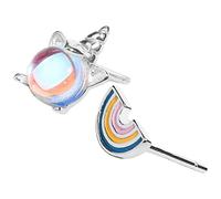 NOLITOY Pendientes Asimétricos Creativos Moda de Unicornio y Arcoíris en Aleación para Niñas Ideales para Fiesta y Decoración Diaria