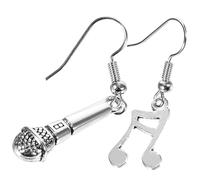 NOLITOY Pendientes Asimétricos para Mujer con Diseño de Nota Musical y Micrófono Colgantes Decorativos de Fina Ligeros y Delicados para Fiestas y Ocasiones Especiales