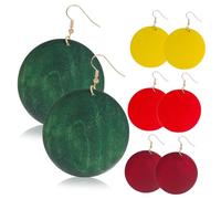 NOLITOY Pendientes Colgantes de Madera Vintage para Mujer Estilo Bohemio y Redondos, Accesorios Versátiles para Uso Diario y Ocasiones Obsequios