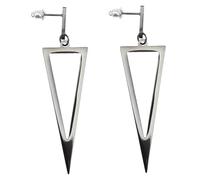 NOLITOY Pendientes Colgantes Triangulares Metálicos Negros Punk Geométricos Para Mujer Uso Casual Fiesta Diseño Simple Largo
