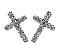 NOLITOY Pendientes de Cruz Plateados para Mujer, Pequeños y Sencillos, Bisutería Ligera Antialérgica, Ideales para Estudiantes y Uso Diario, Joyas de Moda para San Valentín