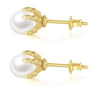 NOLITOY Pendientes de Dragón Garras para Hombre, Pendientes Punk de Oro Perlas, Diseño Rosca, Pequeños y Llamativos para Fiestas y Eventos