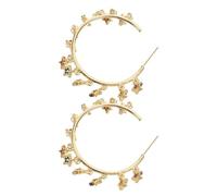 NOLITOY Pendientes de Estrella de Cinco Puntas Aros Circulares Geométricos Chapados Pendientes Colgantes Llamativos para Mujer Uso Diario y Ocasiones Especiales