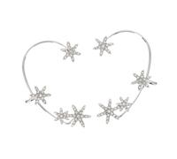 NOLITOY Pendientes Ear Cuff Gancho Clip de Copo de Nieve Gemas de Imitación, Plata, sin Perforación, Mujer y Niña, Joyería Elegante para Uso Diario, Tamaño Pequeño