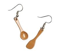 NOLITOY Pendientes Hechos a Mano Gancho De Alambre Divertido, Joyas De Oreja Café Para Mujer, Accesorios Ligeros Para Fiestas y Uso Diario, Diseño Mini Cuchara Único