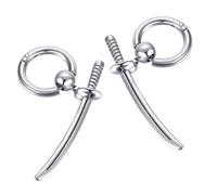 NOLITOY Pendientes Punk Colgantes de Acero Inoxidable Diseño Retro Borlas y Espada 1 Par para Mujer y Hombre Joyería Urbana de Calle para Fiestas y Uso Diario