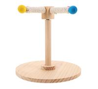 NOLITOY Percha Giratoria de Madera Natural para Loros y Periquitos Soporte Interactivo Molino de Viento para Masticar y Ejercitar Picos y Garras Juguete Educativo para Jaula y Uso