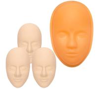 NOLITOY Piel Artificial de Práctica para Tatuajes 5D en Silicona Flexible, 3 Piezas Base Fija de PVC Naranja, Maniquí Facial para Técnicas de Micropigmentación y Bordado
