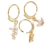 NOLITOY Piercing Nariz Colgante De Insecto y Perla, Acero Inoxidable, 3 Piezas (5mm, 7mm, 9mm), Joyería Corporal Para Mujer, Adecuado Para Fiestas y Eventos