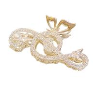 NOLITOY Pinza Cabello Nota Musical Dorada, Aleación Piedras Brillantes y Perlas, Fuerte Sujeción Antideslizante para Mujeres Elegante y Estilosa