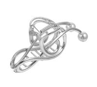 NOLITOY Pinza De Pelo De Metal Con Diseño De Musical y Perlas Pinza Elegante Para Mujer Accesorios Para Cabello Plateados Para Cabello Grueso y Delgado