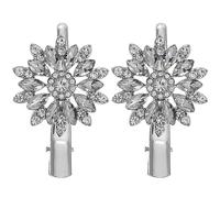 NOLITOY Pinzas Cabello Gemas de Imitación y Flores 2 Unidades Clip Metálico Tipo Cocodrilo Plateado Accesorios Elegantes para Mujer y Niña Ideales para Bodas y Eventos Obsequios