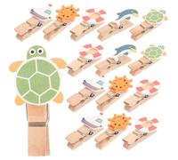 NOLITOY Pinzas de Madera Pequeñas Temática Oceánica 40 Unidades 10 Pcs X 4 Paquetes Ideales para Colgar Fotos y Manualidades Mini Pinzas Decorativas para Ropa y Decoración Festiva