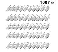 NOLITOY Pinzas para Cortinas de Metal Plateadas 9X18 MM 100 Unidades de Anillas de Hierro para Colgar Cortinas Broches Resistentes para Baño Dormitorio y Sala de Estar