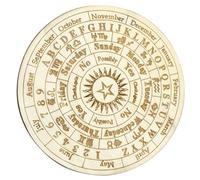 NOLITOY Placa de Adivinación de Madera Pequeña, Tablero Tallado para Péndulo y Astrología, Accesorio Decorativo para Altar y Uso en Psicoterapia, Objeto de Adivinación Hogar