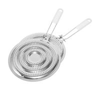 NOLITOY Placa Difusora de Calor de Acero Inoxidable Mango de Silicona Blanco 2 Piezas para Estufas de Gas Eléctricas E Inducción Reductor de Llama y Cocción a Fuego Lento Resistente