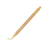 NOLITOY Pluma de Acupuntura de Cobre Dorada Punta Curva para Masaje del Punto Auricular, Multifuncional y Segura para Terapia en Casa