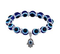 NOLITOY Pulsera del Mal de Ojo Cuentas Azules Pulsera de Cadena de Mano Unisex Joyería de Protección para Fiesta y Uso Diario Accesorio de Moda Diseño Minimalista 1 Pieza