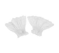 NOLITOY Puños Falsos de Encaje Volantes Plisados, Guantes sin Dedos Lolita, Algodón Suave, para Mujer, Uso Diario y Eventos, Puños Bordados en Color Claro Ajustables