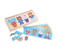 NOLITOY Puzzle de Madera para Animales de Vestir Educativo de Encaje Creativo Rompecabezas Seguro y Duradero para Estimular Habilidades Cognitivas y Motrices Bebés y Preescolares