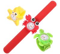 NOLITOY Relojes Infantiles Digitales con Dibujos de Criaturas Marinas, Correas de Plástico Seguras y Coloridas para Niños, Paquete de 3 Unidades para Uso Diario y Obsequio Color Aleatorio