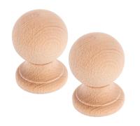 NOLITOY Remates de Madera Maciza para Postes 6x4 Cm, Adornos de Remate Tipo Columna Romana, 2 Piezas, Decorativos para Postes de Escalera, Balaustres y Cercas, Acabado Lijado Natural