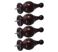 NOLITOY Remates para Barra de Cortina de Madera Café 28 Mm, Tapas Decorativas para Extremos de Varilla, 4 Piezas para Sala y Dormitorio, Repuestos Resistentes y Fáciles de Instalar