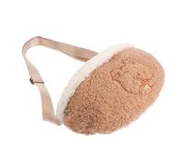 NOLITOY Riñonera Bordado de Oso de Peluche Bolso de Cintura Pequeño Color Caqui Cangurera para Mujer Resistente y Práctica para Viaje Compras y Uso Diario