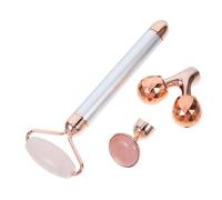 NOLITOY Rodillo de Jade Facial Masajeador Eléctrico Cuarzo Rosa Herramienta Portátil para Cuidado Facial Reduce Hinchazón y Enrojecimiento para Casa o Viaje