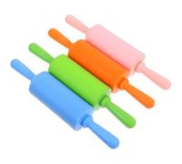 NOLITOY Rodillo de Plastilina Pequeño para Manualidades Infantiles 4 Piezas Colores Rosa Azul Verde y Naranja Herramienta Plástica Segura para Actividades de Bricolaje y Creatividad