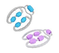 NOLITOY Rodillo Masaje Muscular Portátil para Piernas 2 Piezas Gris Púrpura y Gris Azul, Masajeador Manual Abs para Alivio de Tensión y Relajación Muscular, Uso Doméstico y Fisioterapia