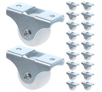 NOLITOY Ruedas Fijas de 1 Pulgada para Cajón 20 Unidades Material PP Blanco Alta Resistencia Rodillos Silenciosos para Muebles Estanterías y Maquinaria Pequeña Uso Doméstico y