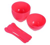 NOLITOY Set 5 Piezas Recipiente Para Mezclar Mascarillas Faciales Cuenco Plástico Tamaño Medio Color Rosa Oscuro Herramienta Para Mascarillas Caseras Uso En Spa y Cuidado Personal
