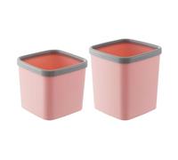 NOLITOY Set de 2 Papeleras de Escritorio de Plástico sin Tapa Cubos de Basura Pequeños Colores Rosa Grande y Pequeño Organizador Compacto para Oficina Hogar y Viaje