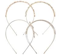 NOLITOY Set de 4 Diademas de Mujer y Niña Cristales de Imitación, Ligeras y Elegantes, Ideales para Bodas y Graduaciones