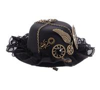 NOLITOY Sombrero De Copa Retro Estilo Steampunk Accesorios Cabello Pequeño Para Sombrero Color Negro Para Fiestas Temáticas