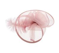 NOLITOY Sombrero De Pasador De Pelo Encantador Sombreros De Té Para Mujer Encantador Sombrero De Té Preciosas Horquillas Encantos Decorativo Gemas Para El Cabello Felpa Malla Rosa