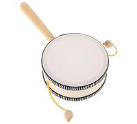 NOLITOY Sonajero de Mano Tradicional Chino 4 Pulgadas para Niños, Instrumento de Percusión Manual con Baquetas de Madera, Juguete Musical Educativo para Jardín de Infancia y Actividades