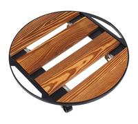 NOLITOY Soporte Café Redondo para Plantas con Ruedas de Madera | Base Móvil para Macetas y Flores, Uso Exterior en Jardín, Estabilidad Mejorada y Capacidad de Carga