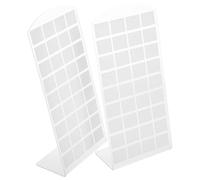 NOLITOY Soporte para Pendientes de Plástico Blanco 72 Agujeros 2 Unidades Organizador de Joyas Compacto para Exhibición y Almacenamiento en Mostrador Expositor Versátil para Uso