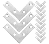 NOLITOY Soportes de Esquina en Forma de L 50x50 Mm Acero Inoxidable 20 Unidades con Tornillos para Muebles, Conector de Pata de Mesa y Soporte de Montaje para Estantes y Armarios