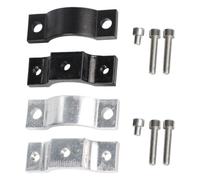 NOLITOY Soportes para Faros Delanteros de Motocicleta de Aluminio, Abrazadera de 18 Mm Tornillos, 2 Piezas en Plata y Negro, Montaje Estable para Luces Delanteras y Barras de Luz,