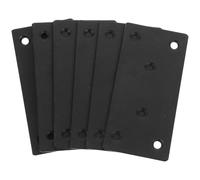 NOLITOY Soportes Planos Rectos de Acero Inoxidable 50x100 Mm para Reparación de Muebles, Kit de 6 Juegos con Tornillos Negros 4x16 y M4x30, Placas de Fijación y Refuerzo para Madera, Uso