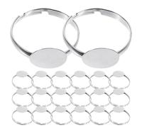 NOLITOY Suministros para Hacer Anillos, 50 Bases Ajustables Fijación Adhesiva y Diseño Plano, para Proyectos de Joyería y Bricolaje