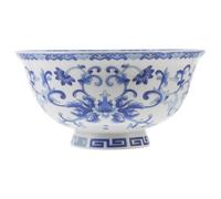 NOLITOY Tazón de Cerámica Vintage Azul y Blanco 45 Pulgadas para Sopa y Ramen Tazón de Arroz de Grado Alimenticio Adecuado para Buffet y Restaurante Diseño Patrón Aleatorio