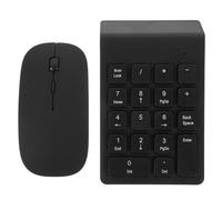 NOLITOY Teclado Numérico Inalámbrico y Ratón Combo, Set Portátil Abs Negro, Conexión Estable para Oficina y Hogar, Accesorios para Portátil, Teclado Ratón Inalámbrico Compacto